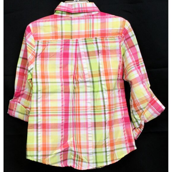 2010 Gymboree Citrus Cooler Plaid Shirt sz 5 Button up Pink Yellow Lemon Summer - Picture 5 of 8